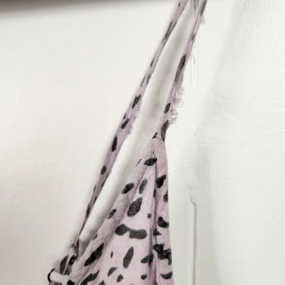 Hurley Purple Sleeveless Babydoll Mini Dress Summer Sundress Leopard Print - Picture 7 of 9